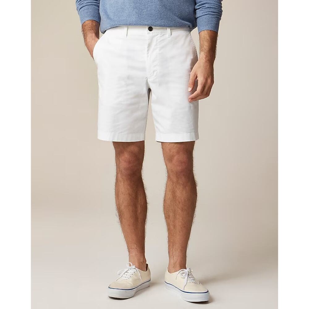 NWT J.Crew Men's 9" Portsider Stretch Cotton Chino Short White Size 31